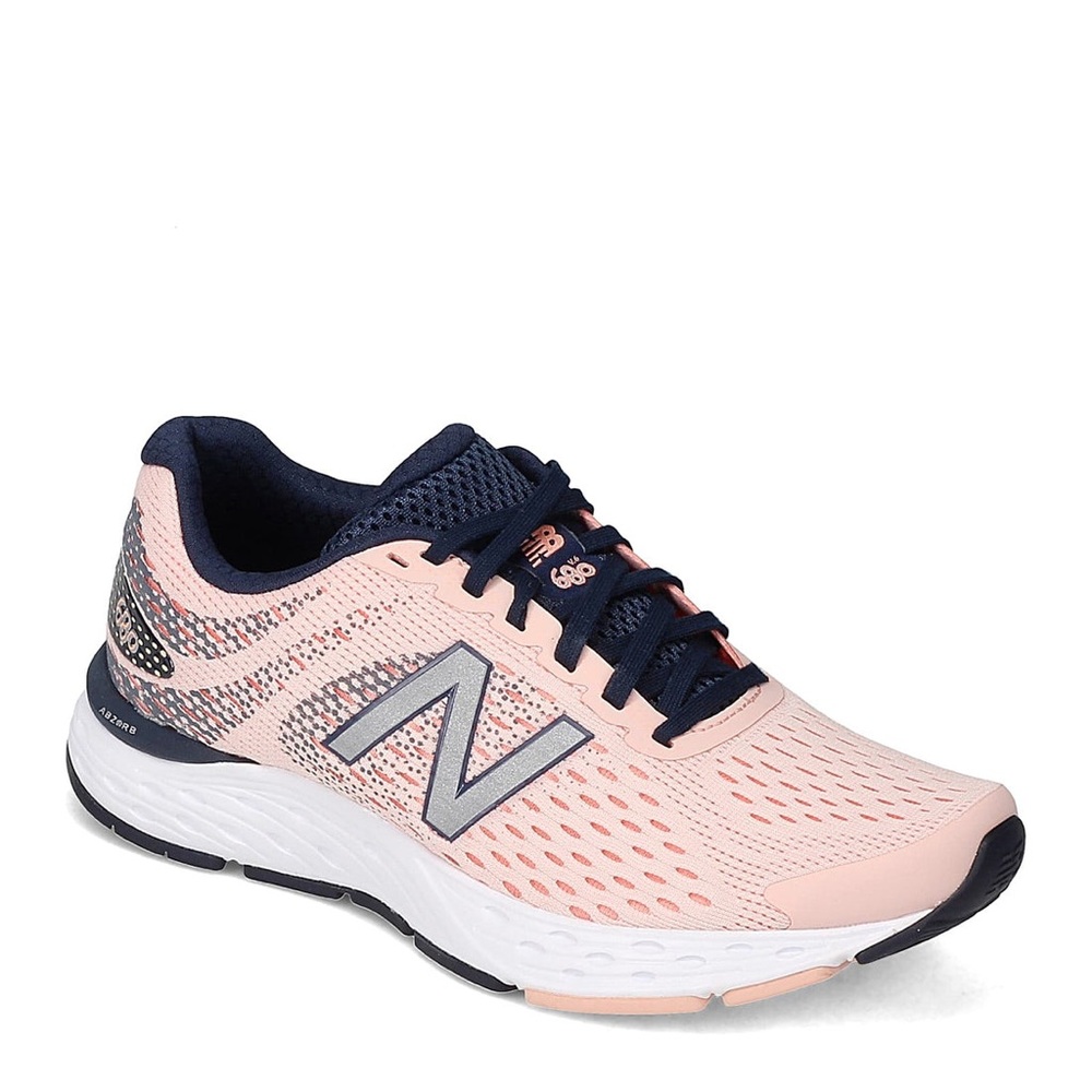 NEW BALANCE Women's 680v6 Running Shoe Pink Navy Blue Sneakers Size 9.5